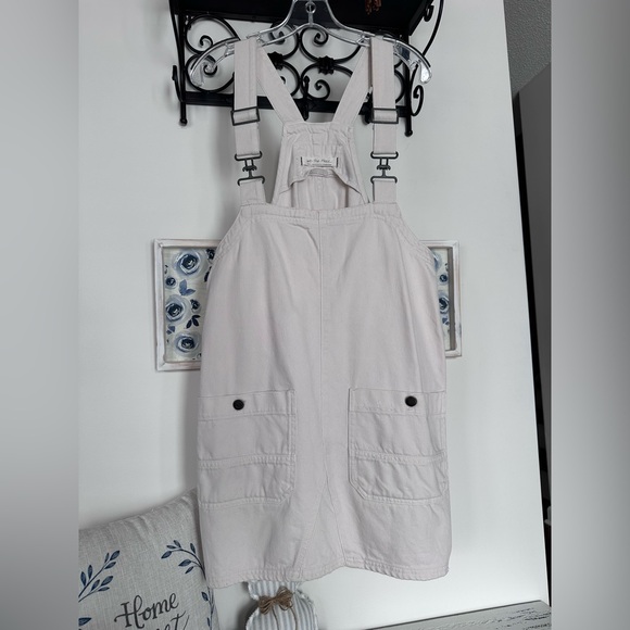 We The Free Dresses & Skirts - We The Free Cream Denim Overall Mini Dress